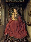 Jan Van Eyck Suckling Madonna Enthroned oil on canvas